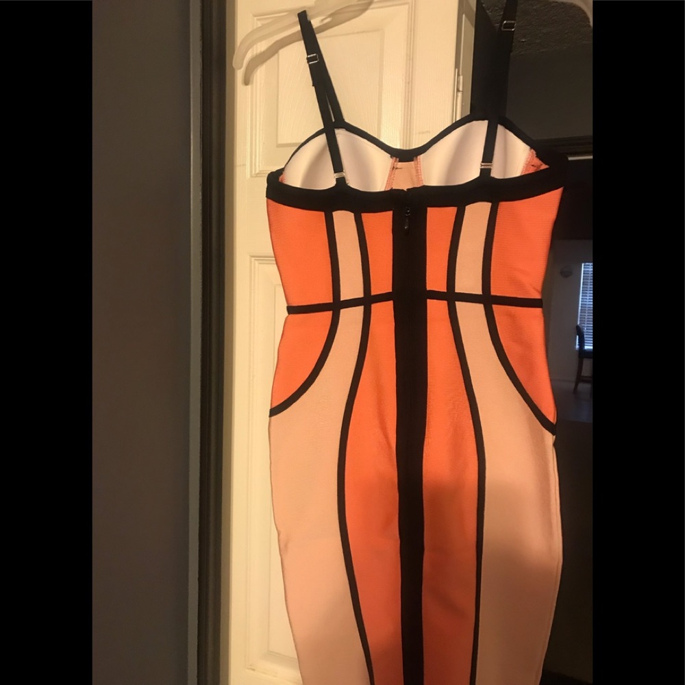 New Orange, Peach & Black Dress - Picture 2 of 2